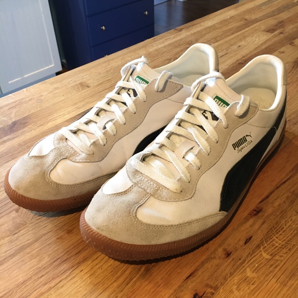 Men’s Puma Super Liga Leather and Suede Sneakers